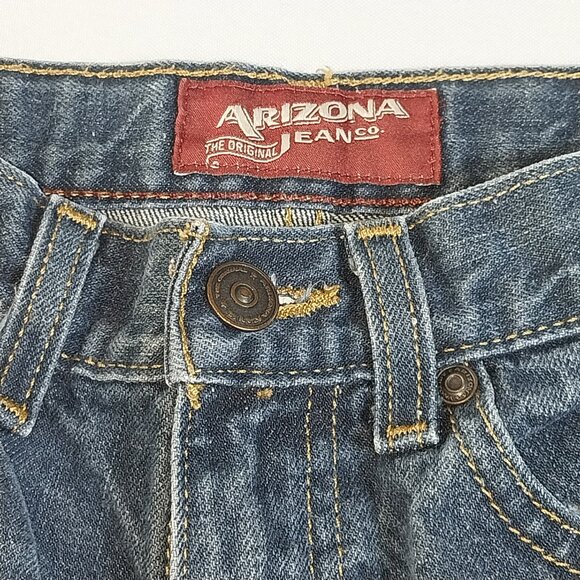 Arizona Jean Co Boys Size 8 Reg Relaxed Straight Blue Jeans - Picture 3 of 16
